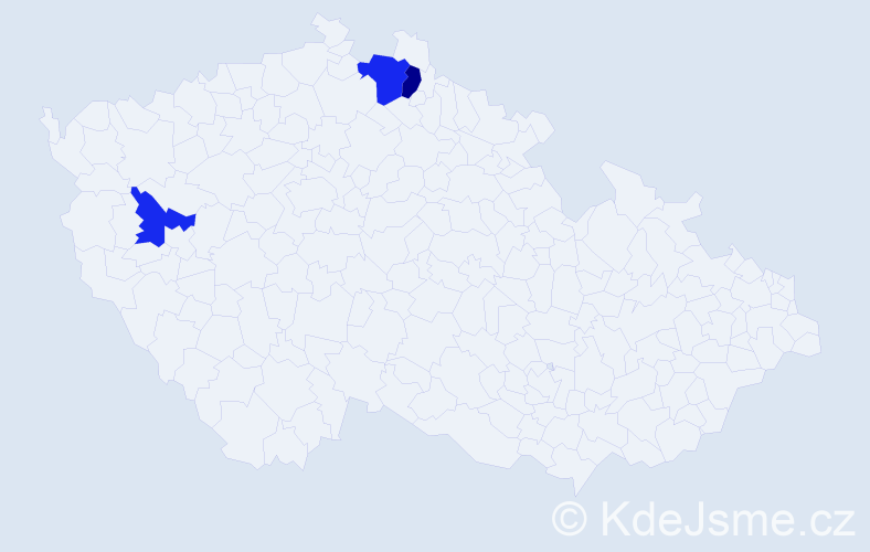 Příjmení: 'Kyzúrová', počet výskytů 9 v celé ČR