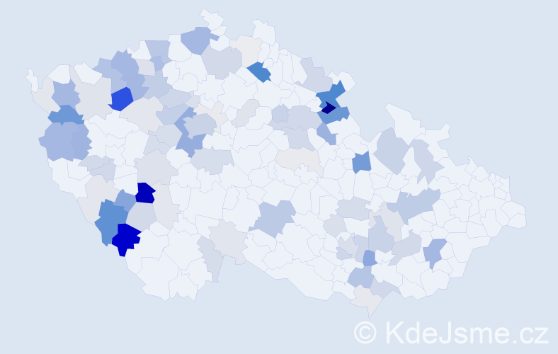 Příjmení: 'Vinterová', počet výskytů 308 v celé ČR