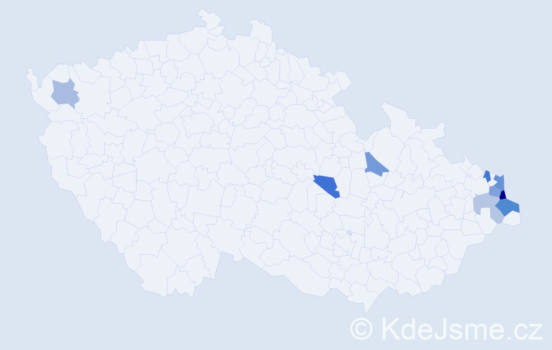 Příjmení: 'Gibiecová', počet výskytů 30 v celé ČR