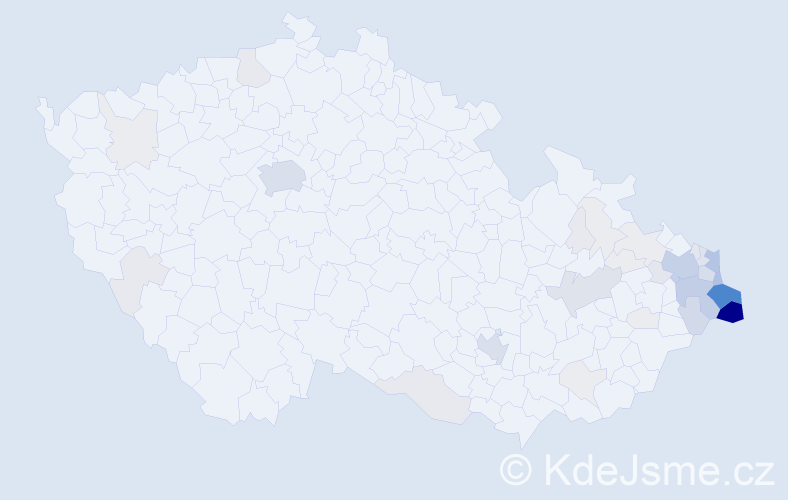 Příjmení: 'Kawulok', počet výskytů 274 v celé ČR