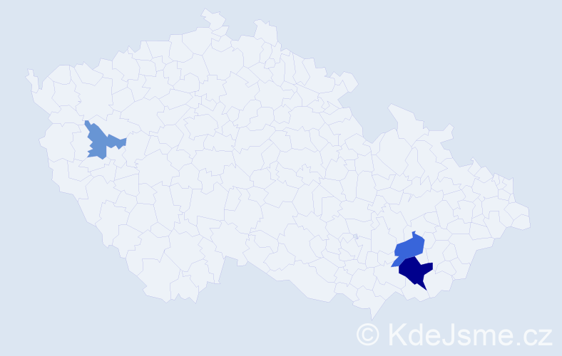 Příjmení: 'Machaníčková', počet výskytů 7 v celé ČR