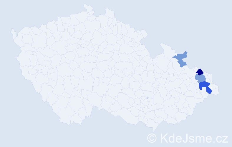 Příjmení: 'Zajaczová', počet výskytů 12 v celé ČR
