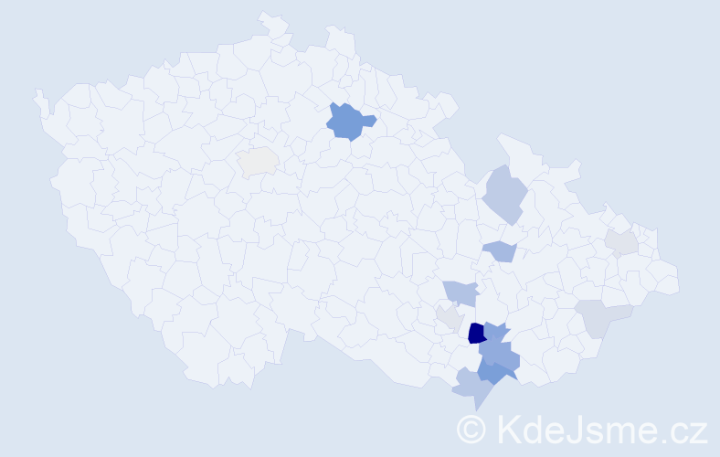 Příjmení: 'Knéslová', počet výskytů 32 v celé ČR