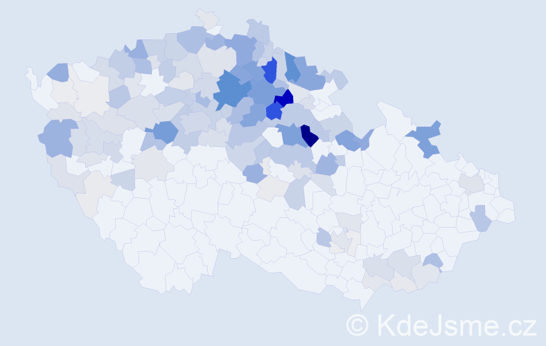 Příjmení: 'Bartoníček', počet výskytů 611 v celé ČR