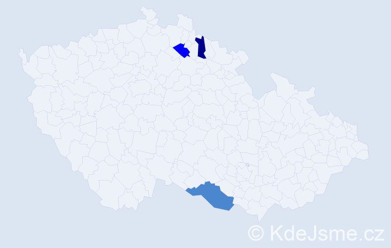 Příjmení: 'Kupkárová', počet výskytů 6 v celé ČR