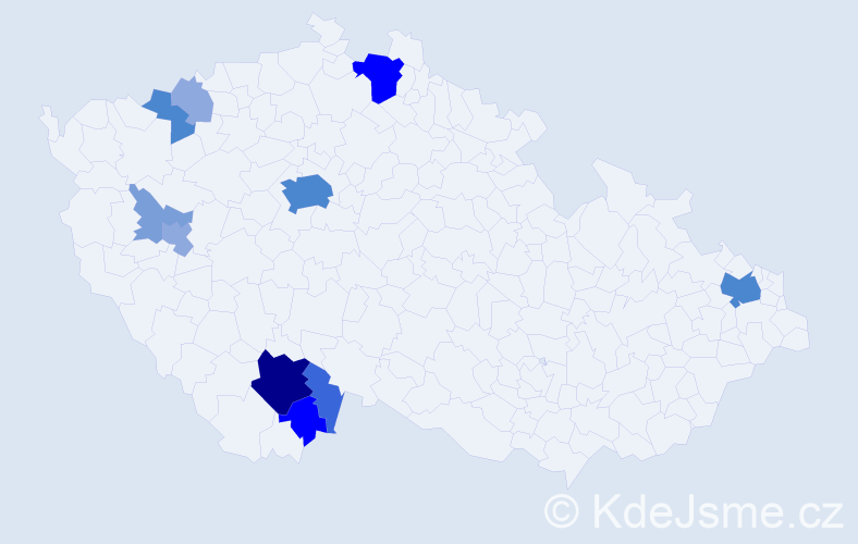 Příjmení: 'Kneys', počet výskytů 34 v celé ČR