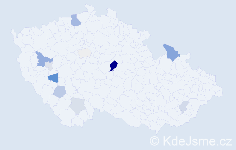 Příjmení: 'Titzeová', počet výskytů 18 v celé ČR