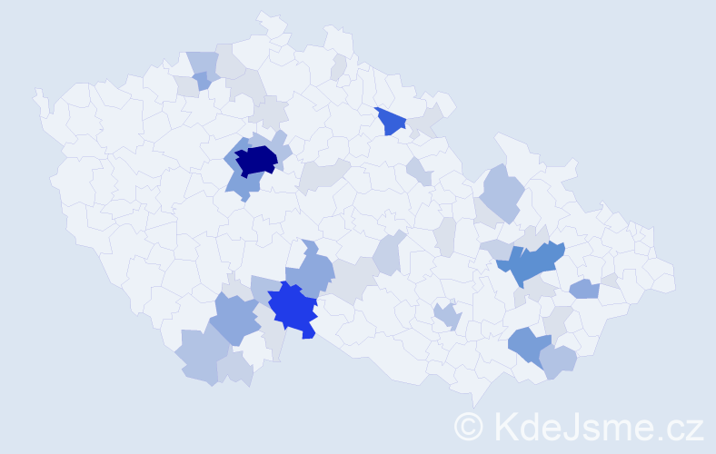 Příjmení: 'Hulíková', počet výskytů 138 v celé ČR