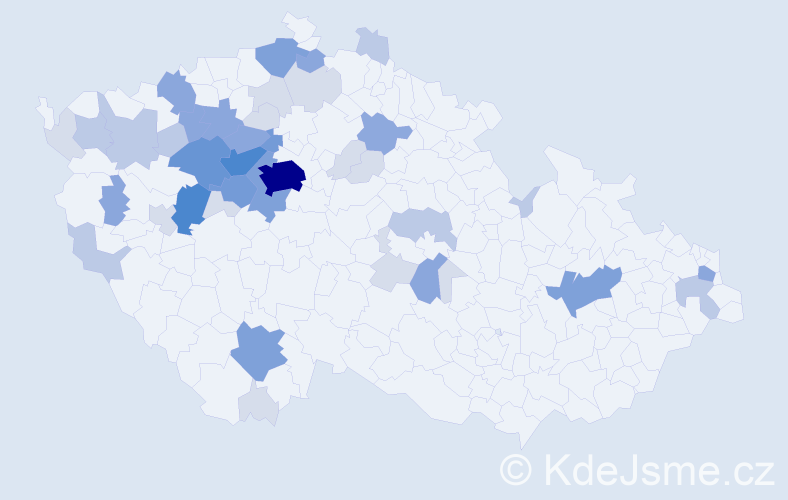 Příjmení: 'Krabec', počet výskytů 138 v celé ČR
