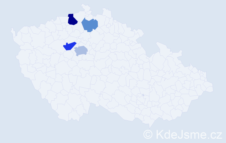 Příjmení: 'Cupa', počet výskytů 9 v celé ČR
