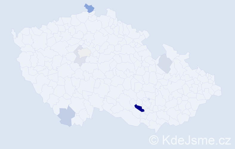 Příjmení: 'Pimparová', počet výskytů 12 v celé ČR