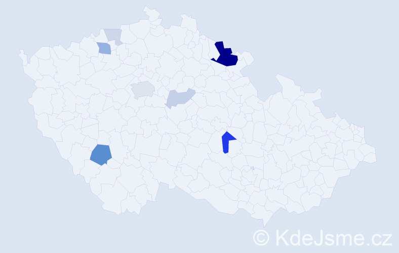 Příjmení: 'Kamitzová', počet výskytů 23 v celé ČR