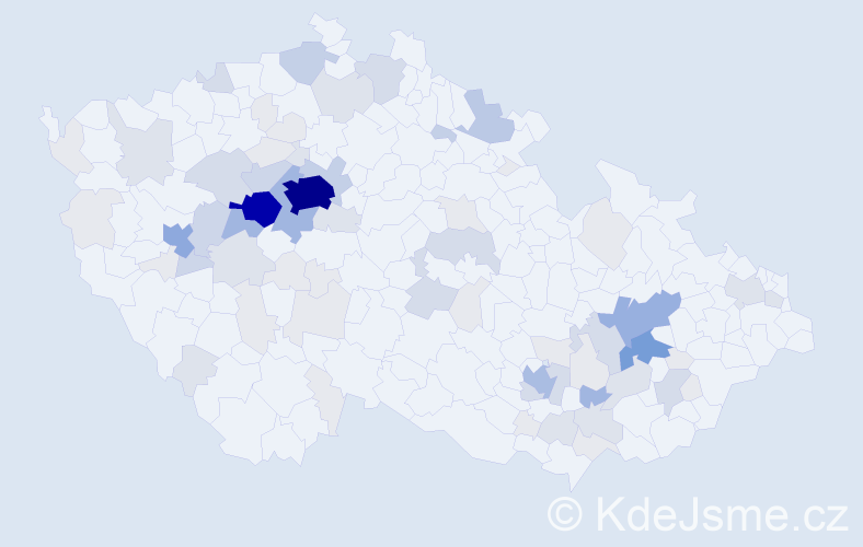 Příjmení: 'Macourková', počet výskytů 282 v celé ČR