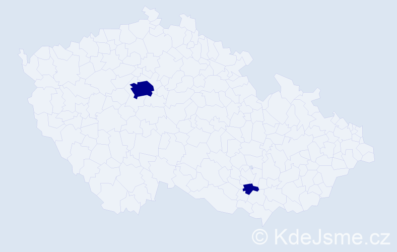 Příjmení: 'Tsal', počet výskytů 2 v celé ČR