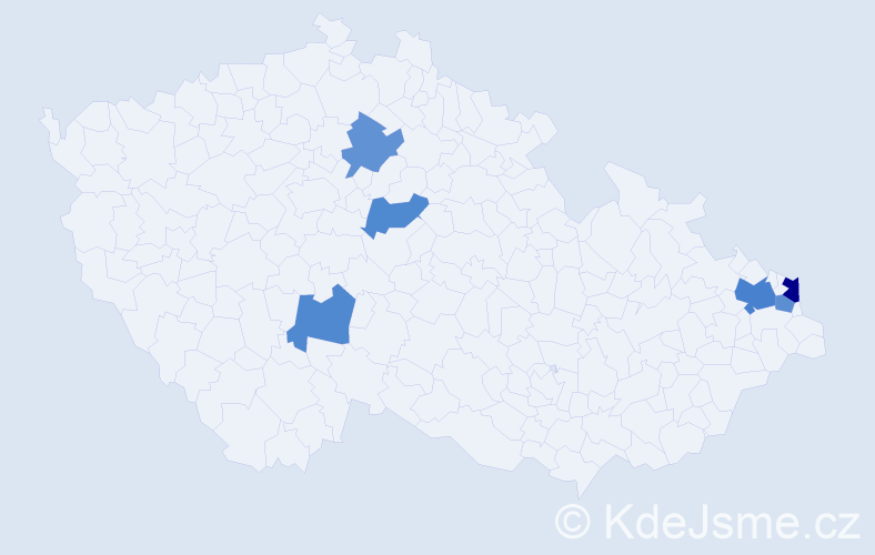 Příjmení: 'Platko', počet výskytů 9 v celé ČR