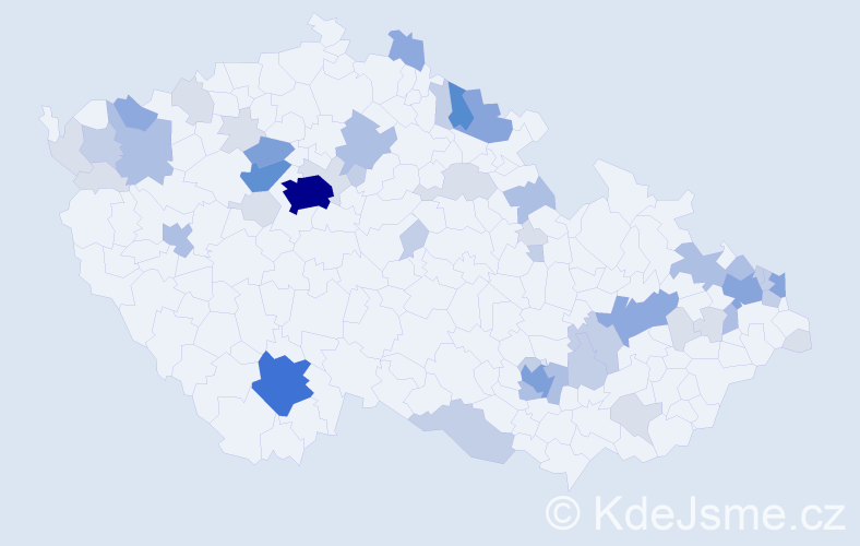 Příjmení: 'Valent', počet výskytů 152 v celé ČR