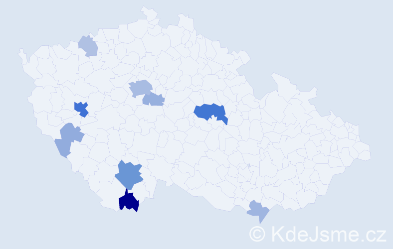 Příjmení: 'Ambler', počet výskytů 31 v celé ČR