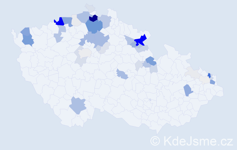 Příjmení: 'Turko', počet výskytů 211 v celé ČR