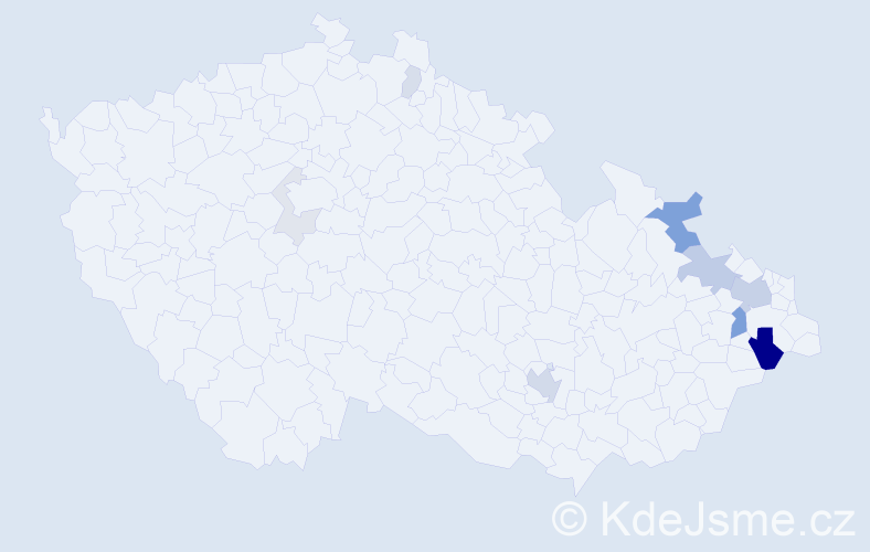 Příjmení: 'Kuhejda', počet výskytů 32 v celé ČR