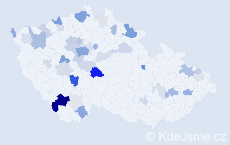 Příjmení: 'Iliev', počet výskytů 116 v celé ČR