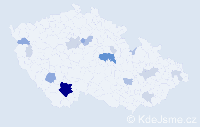 Příjmení: 'Červák', počet výskytů 43 v celé ČR