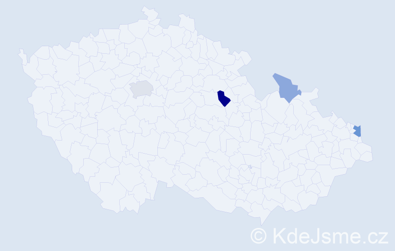 Příjmení: 'Mile', počet výskytů 9 v celé ČR