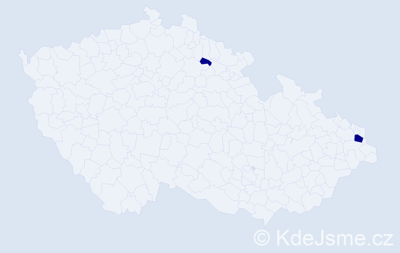 Příjmení: 'Weiszlemleinová', počet výskytů 2 v celé ČR