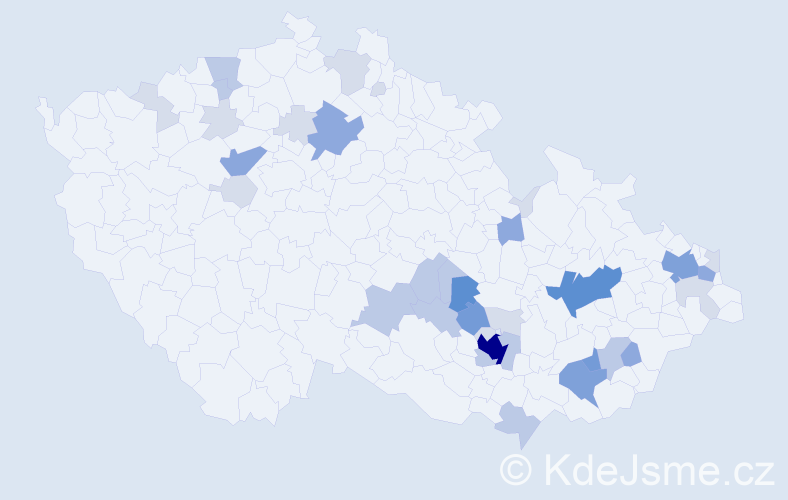 Příjmení: 'Skulová', počet výskytů 102 v celé ČR