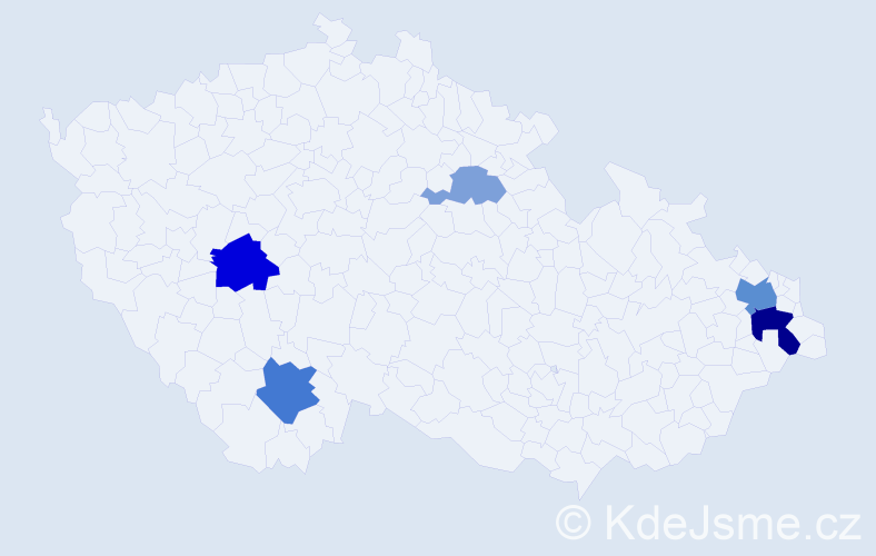 Příjmení: 'Piter', počet výskytů 11 v celé ČR