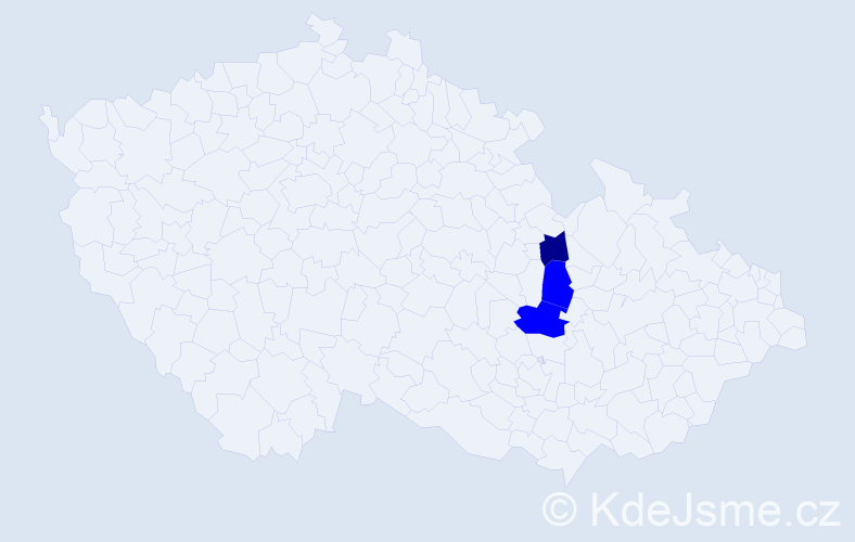 Příjmení: 'Rajblová', počet výskytů 4 v celé ČR