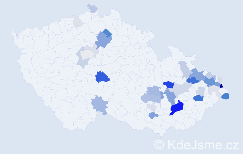 Příjmení: 'Dragon', počet výskytů 109 v celé ČR