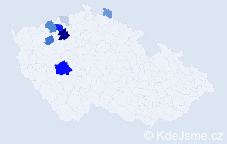 Příjmení: 'Kotnerová', počet výskytů 24 v celé ČR