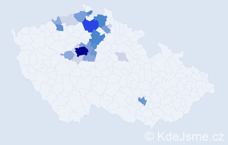 Příjmení: 'Prkno', počet výskytů 90 v celé ČR