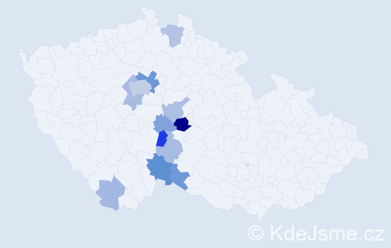 Příjmení: 'Závitkovská', počet výskytů 30 v celé ČR