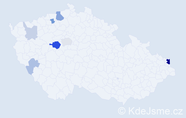 Příjmení: 'Pelecháčová', počet výskytů 24 v celé ČR