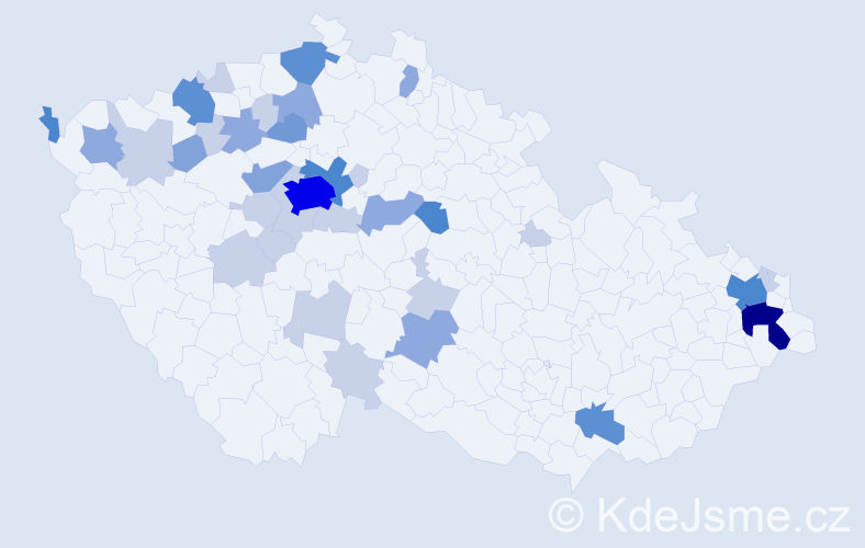Příjmení: 'Čerňanská', počet výskytů 99 v celé ČR