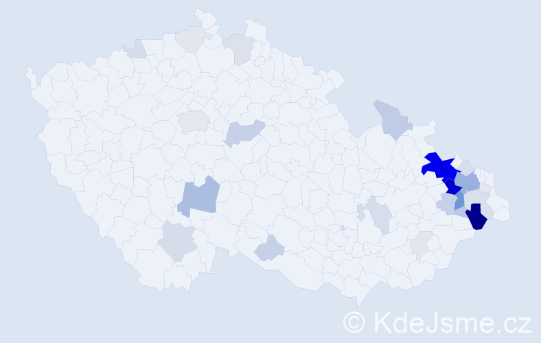 Příjmení: 'Kořená', počet výskytů 114 v celé ČR