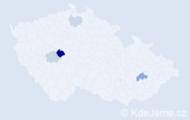 Příjmení: 'Proňová', počet výskytů 9 v celé ČR