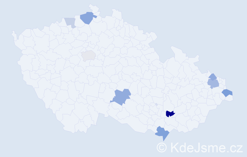 Příjmení: 'Pír', počet výskytů 18 v celé ČR