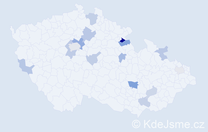 Příjmení: 'Thomson', počet výskytů 27 v celé ČR