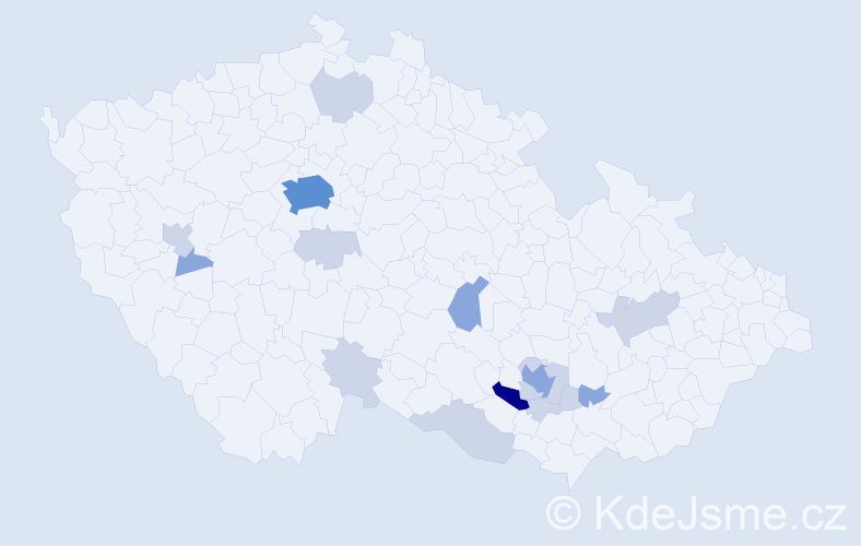 Příjmení: 'Laciná', počet výskytů 42 v celé ČR
