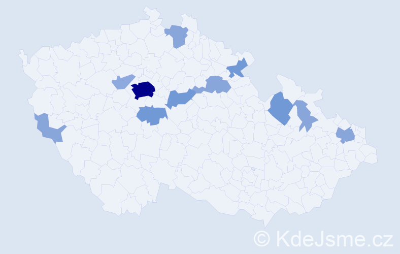 Příjmení: 'Krymláková', počet výskytů 32 v celé ČR