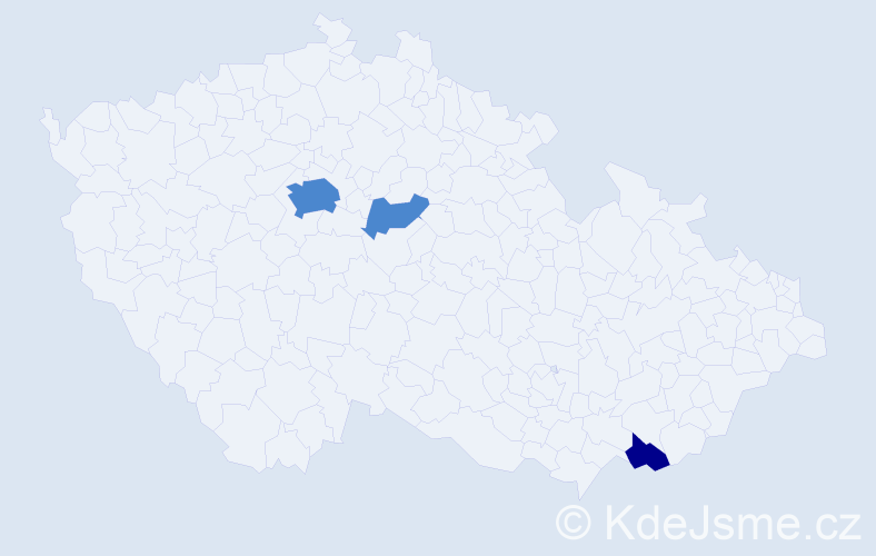 Příjmení: 'Dóciová', počet výskytů 5 v celé ČR
