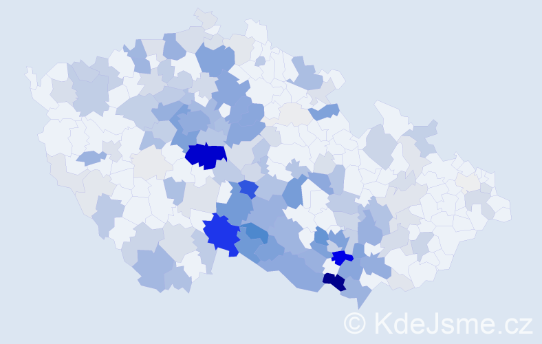 Příjmení: 'Povolná', počet výskytů 660 v celé ČR