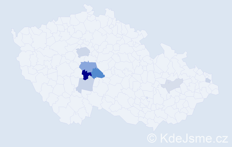 Příjmení: 'Vavrousová', počet výskytů 17 v celé ČR