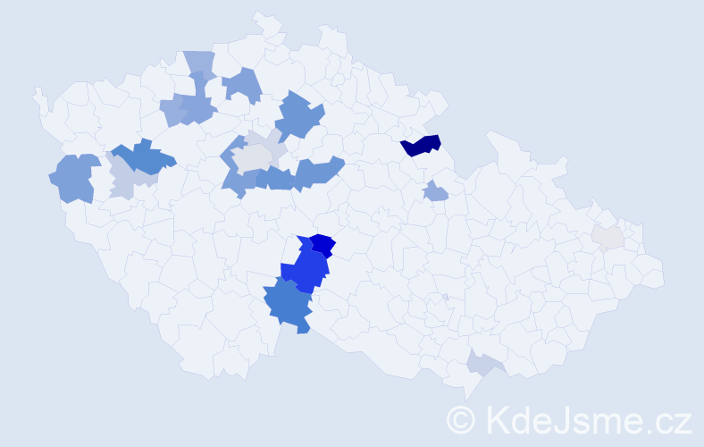 Příjmení: 'Bejda', počet výskytů 62 v celé ČR