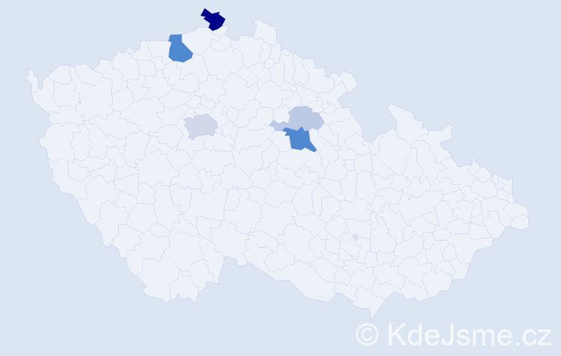 Příjmení: 'Heneberk', počet výskytů 16 v celé ČR