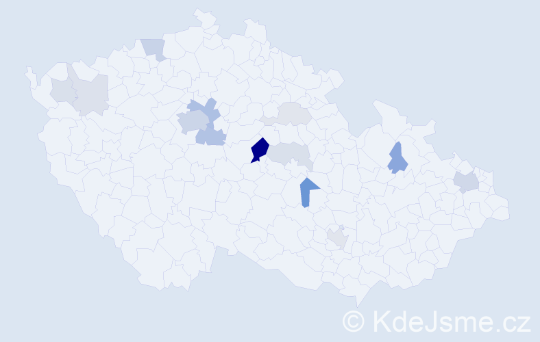 Příjmení: 'Benoni', počet výskytů 42 v celé ČR