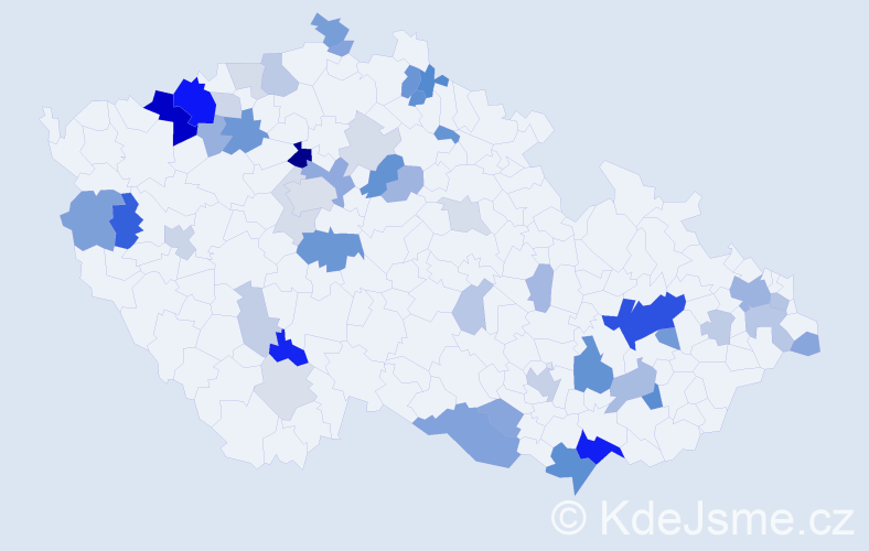 Příjmení: 'Šarközi', počet výskytů 136 v celé ČR