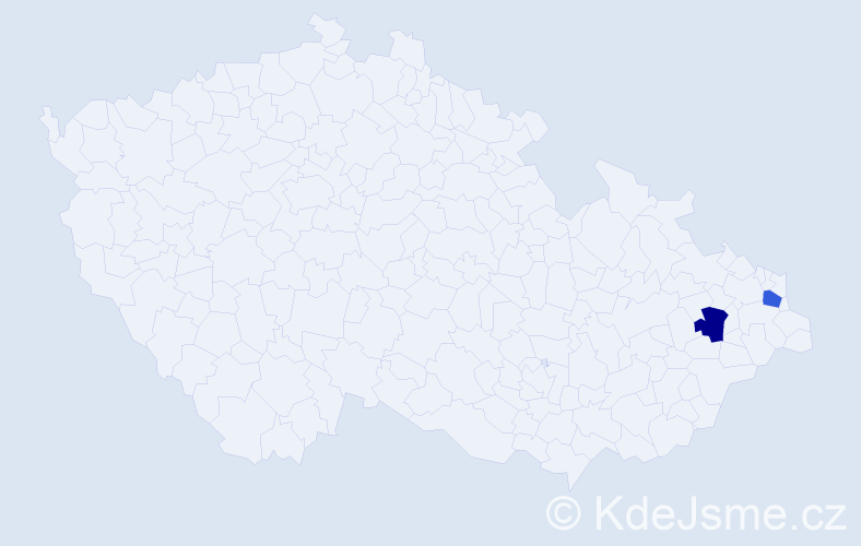 Příjmení: 'Pietrzala', počet výskytů 4 v celé ČR